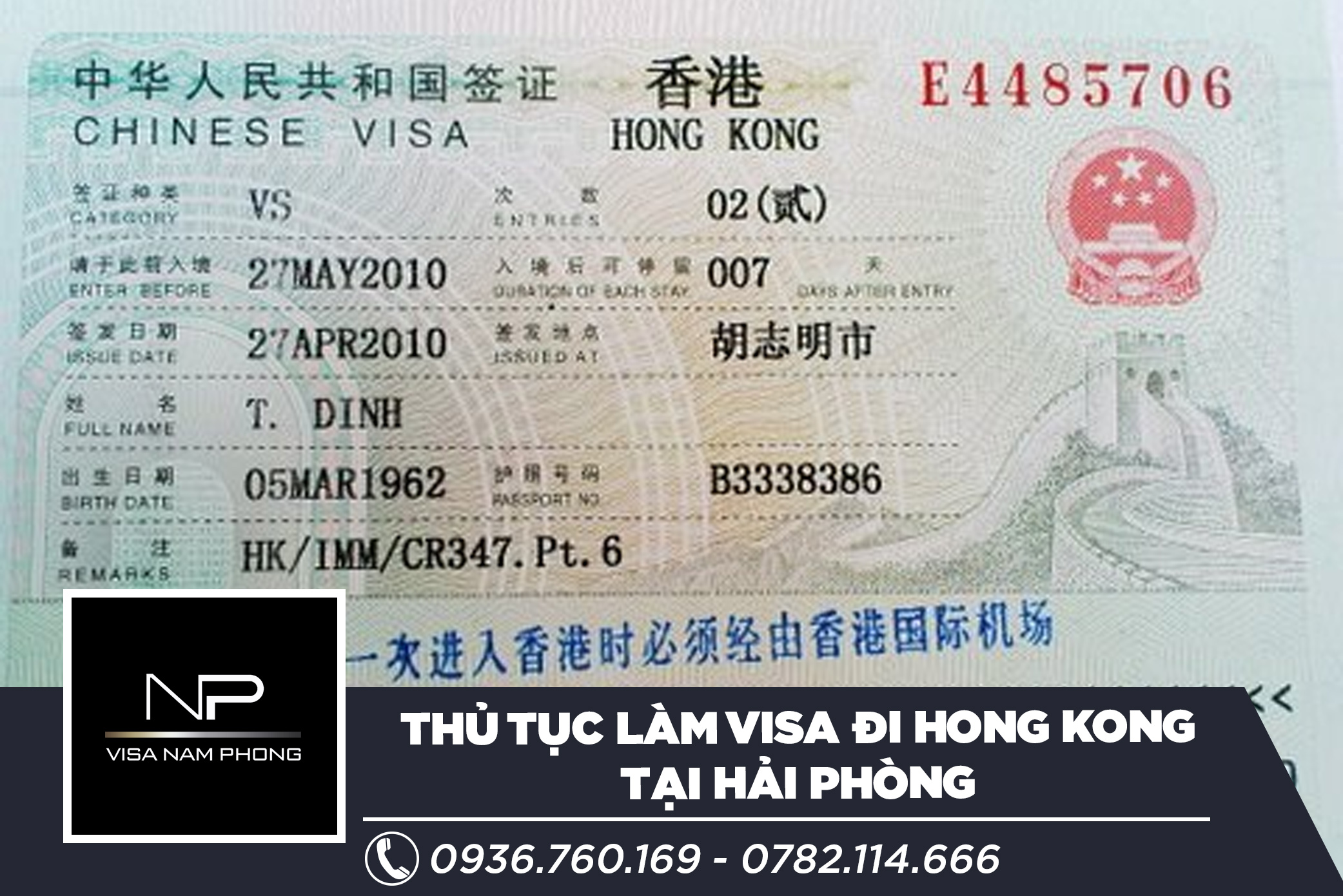 Thủ tục làm visa đi Hong Kong tại Hải Phòng