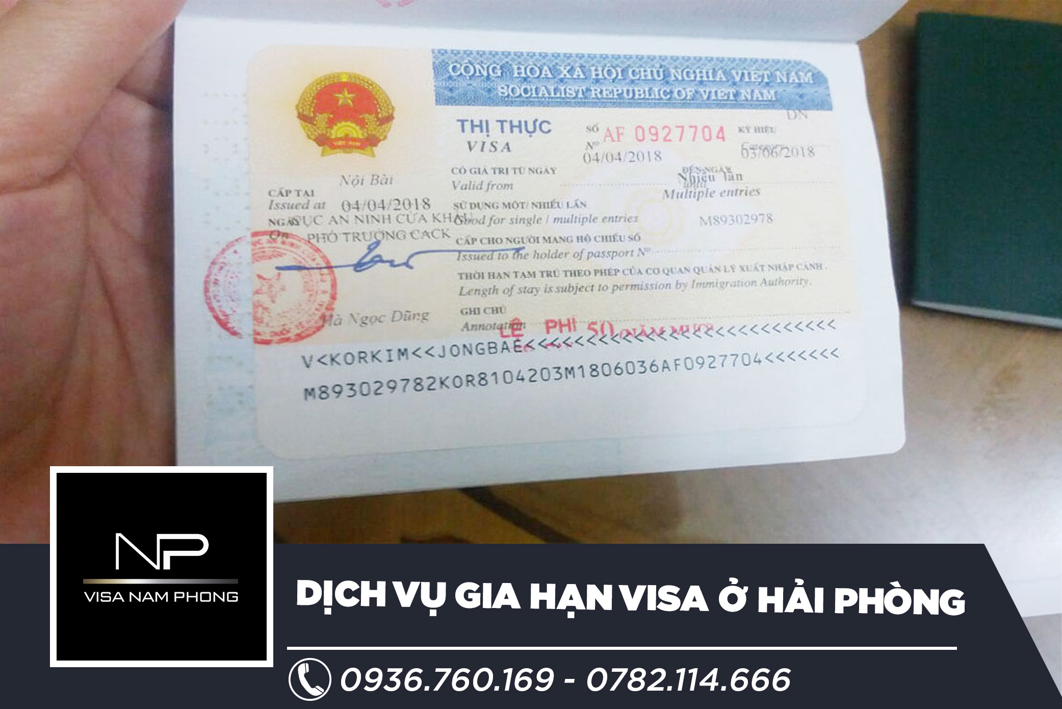 Dịch vụ gia hạn visa ở hải phòng