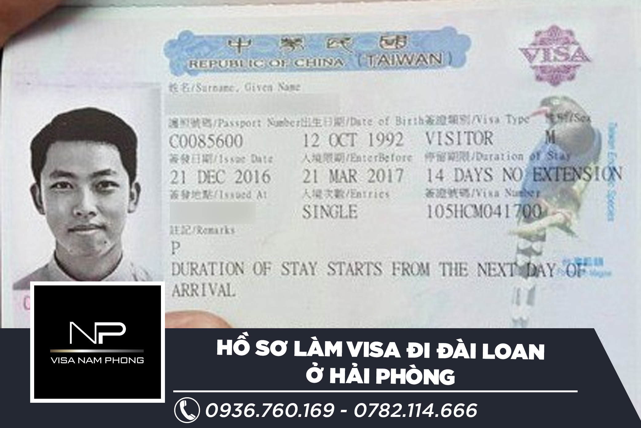 Hồ sơ làm visa đi Đài Loan ở Hải Phòng