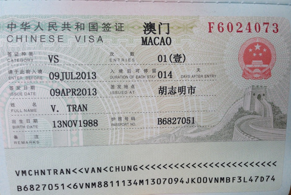 Dịch vụ xin visa Macau tại Hải Phòng