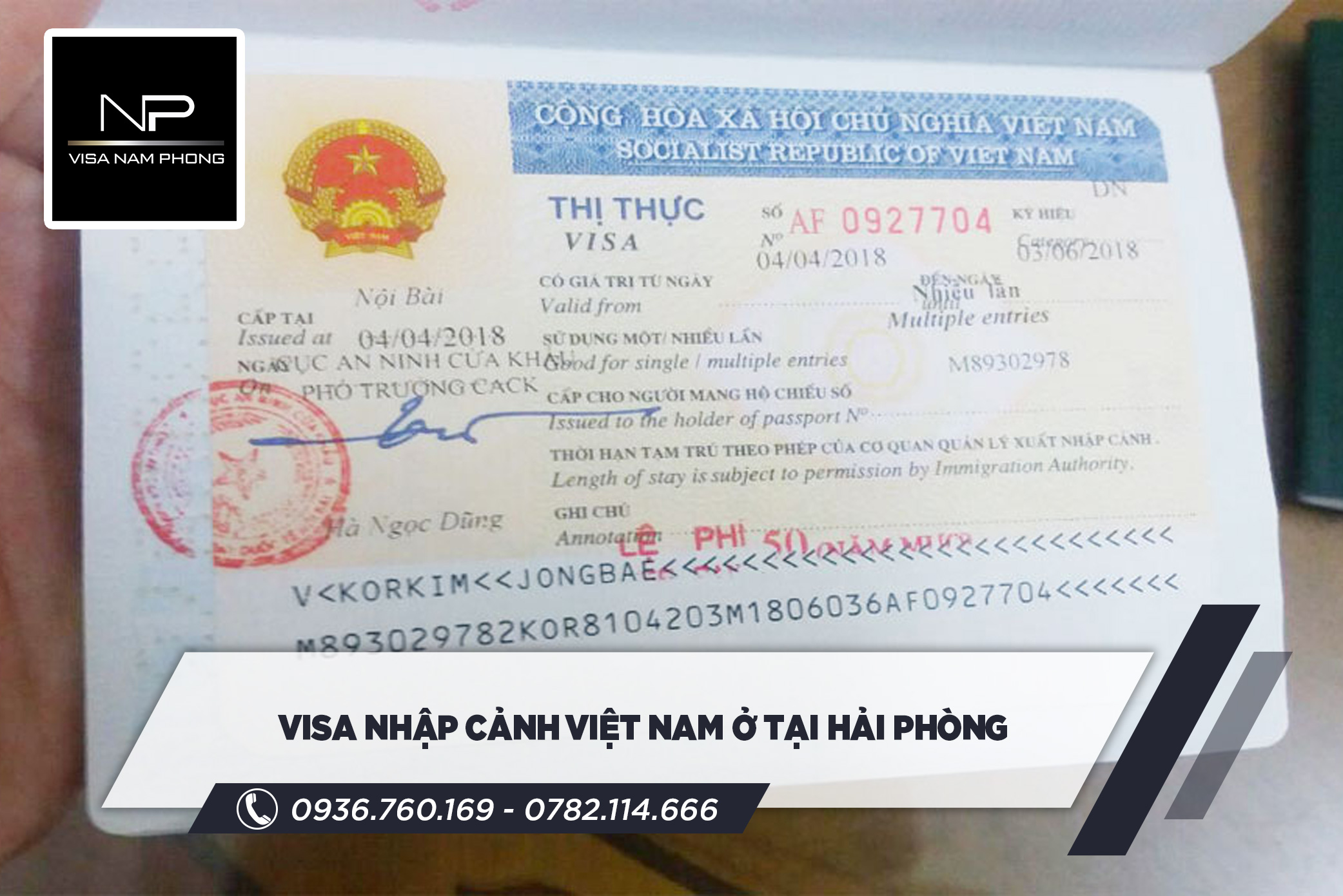 Visa nhập cảnh Việt Nam ở tại Hải Phòng